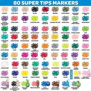 Foto 2 | Rotulador Crayola Supertips, Lavable, 80 Unidades, Para Niños De Más De 3 Años - Venta Internacional.