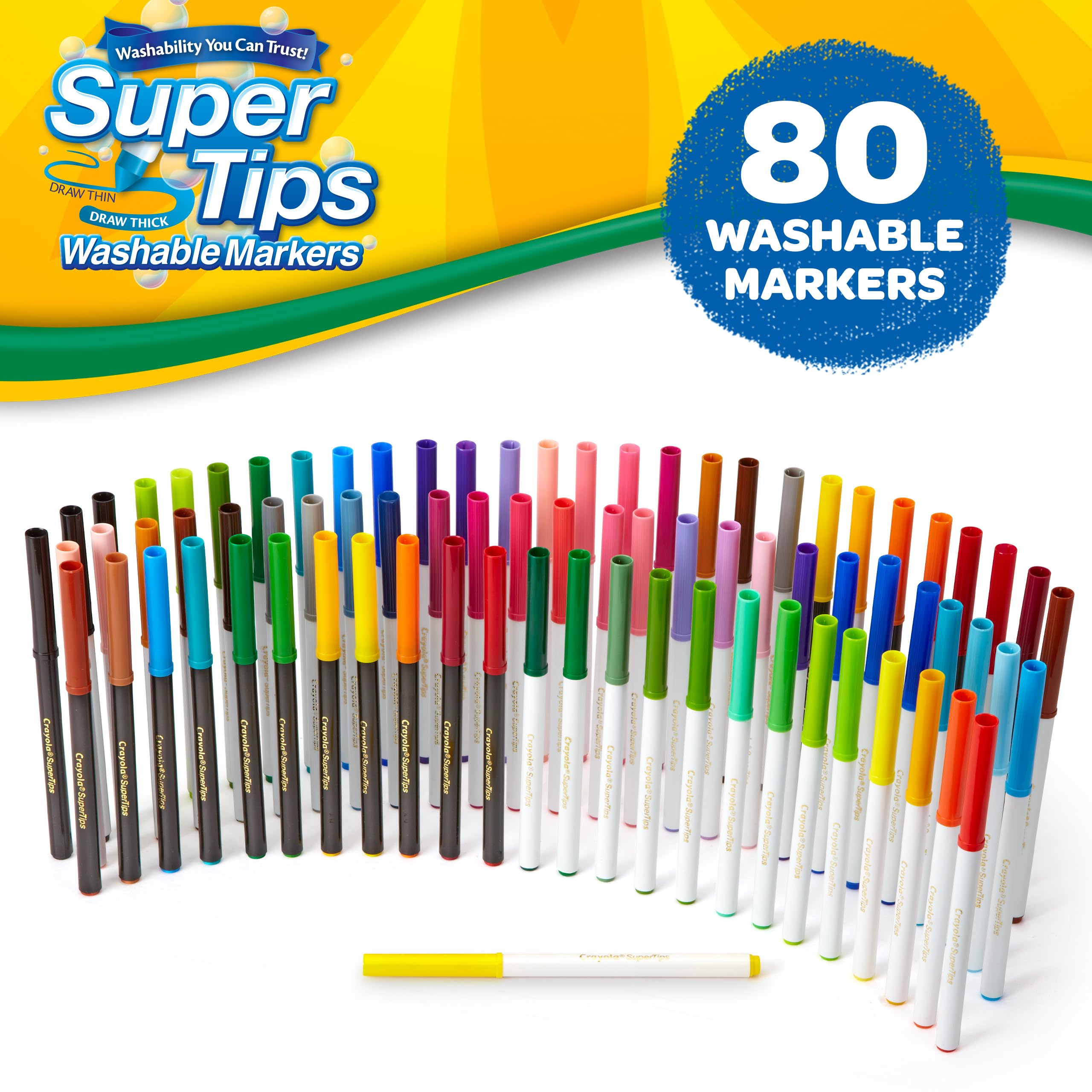 Foto 8 pulgar | Rotulador Crayola Supertips, Lavable, 80 Unidades, Para Niños De Más De 3 Años - Venta Internacional.