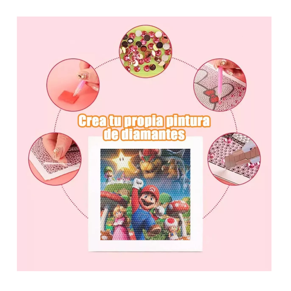 Foto 5 pulgar | Kits De Pintura De Diamante Para Mario Luigi 5d Diy 50*40 Cm Colores Belug