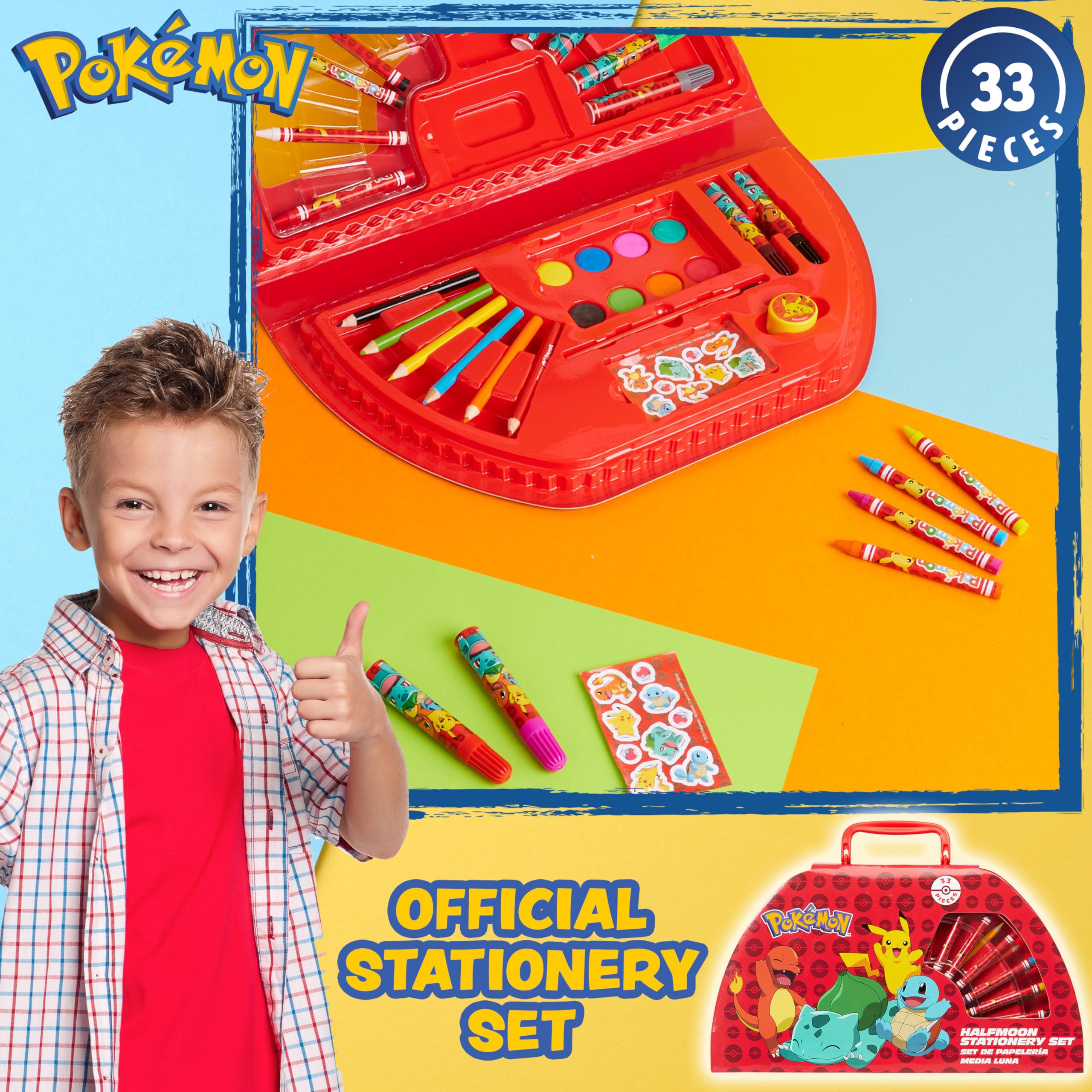 Foto 2 | Set De Arte Para Acuarelas, Lápices De Colores, Lápices De Colores De Pokémon - Venta Internacional.