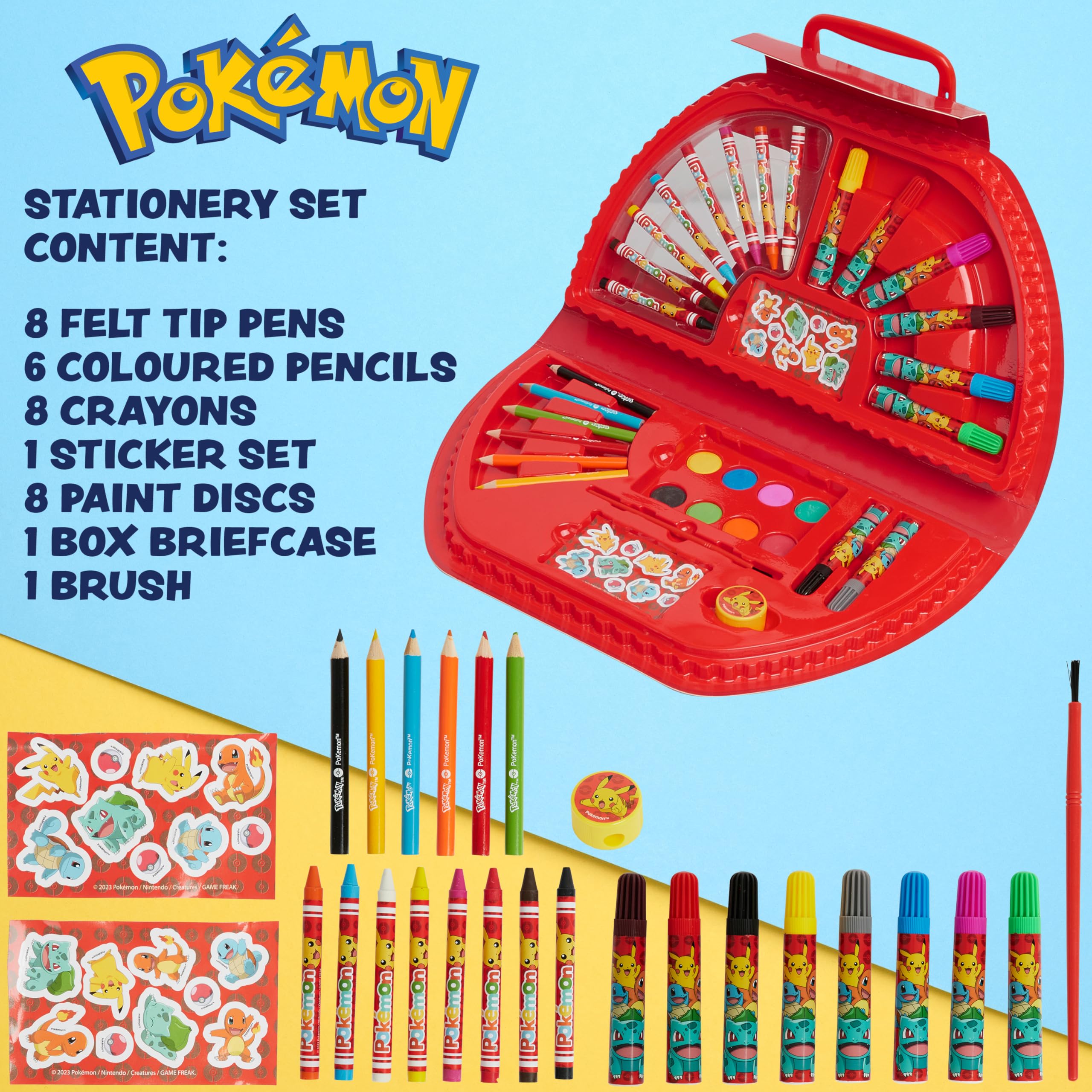 Foto 6 pulgar | Set De Arte Para Acuarelas, Lápices De Colores, Lápices De Colores De Pokémon - Venta Internacional.