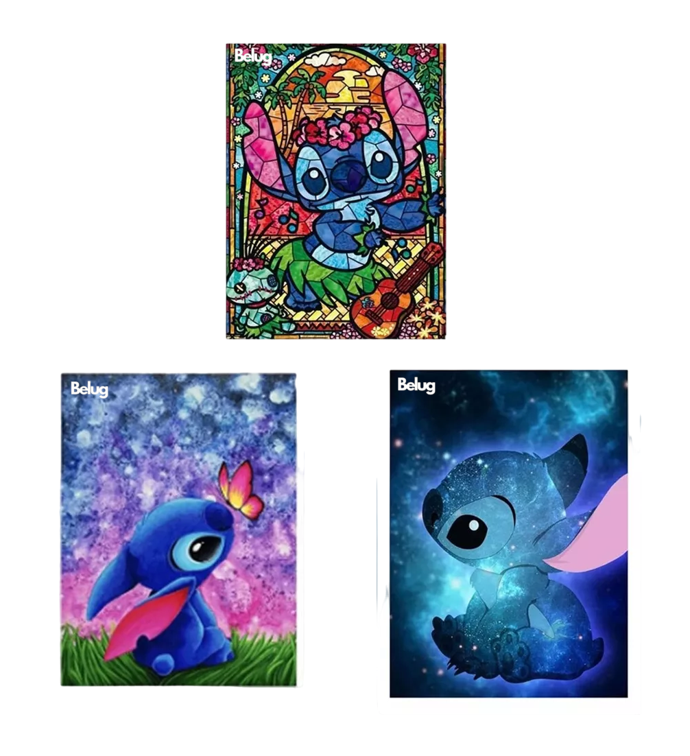 Foto 2 pulgar | Kits De Pintura Diamantes Para Stitch 5d Diy 40×30 Cm 3 Pzs Belug Colores