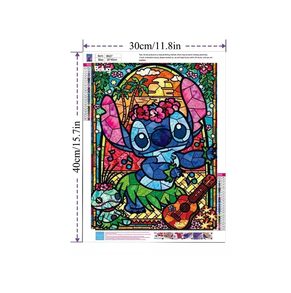 Foto 4 pulgar | Kits De Pintura Diamantes Para Stitch 5d Diy 40×30 Cm 3 Pzs Belug Colores