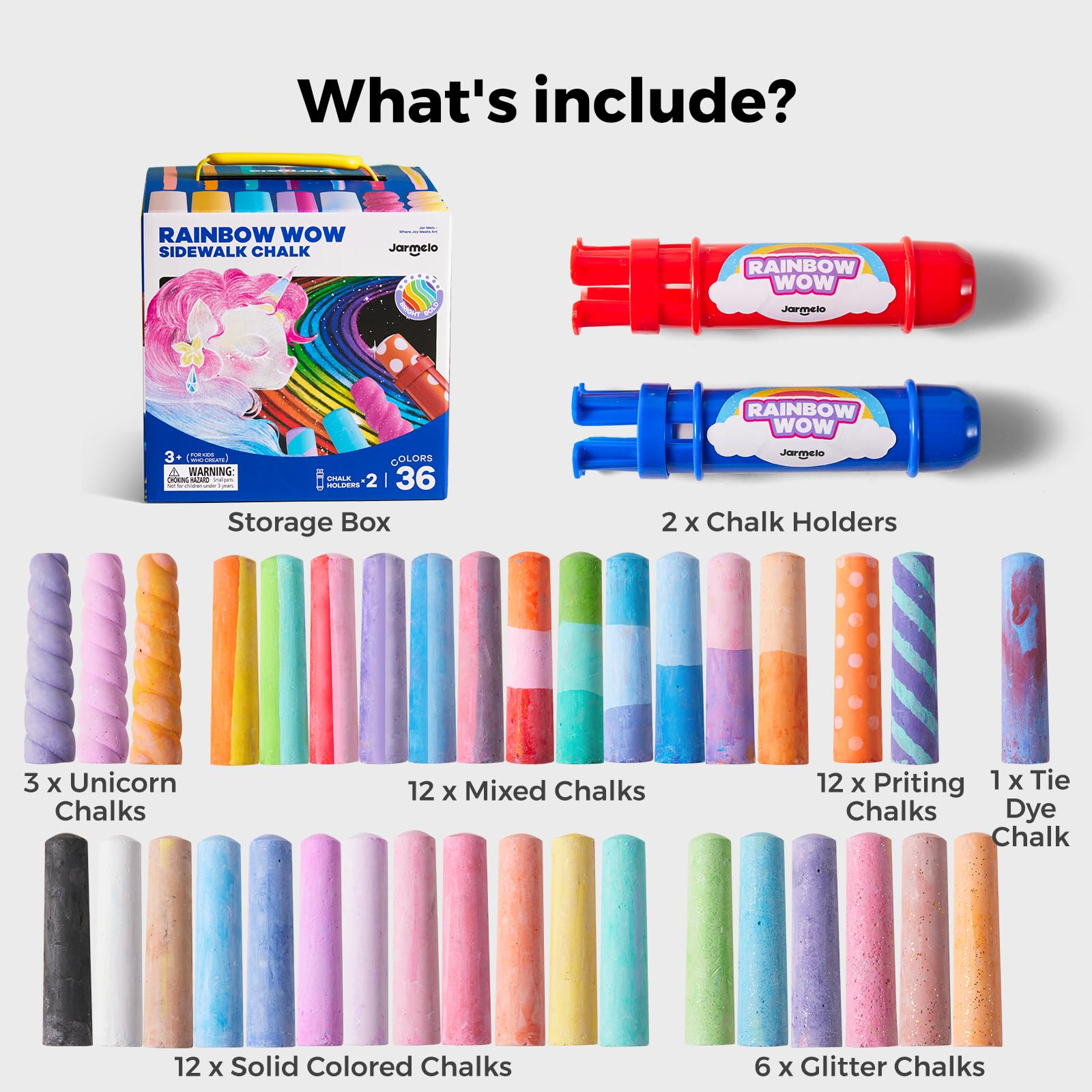 Foto 8 pulgar | Juego De Tizas Para Aceras Jar Melo, 38 Unidades, Lavables Y No Tóxicas Para Niños - Venta Internacional.