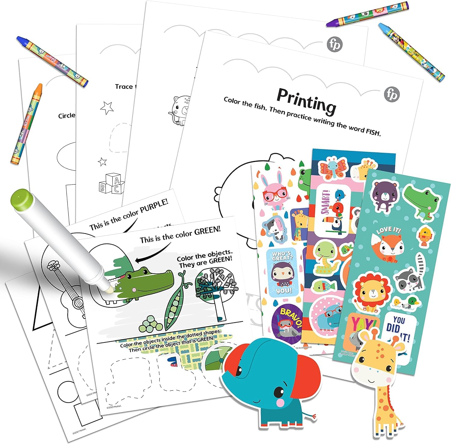 Caja Fisher Price Imagine Ink Con Libros De Trabajo Y Crayones - Venta Internacional.