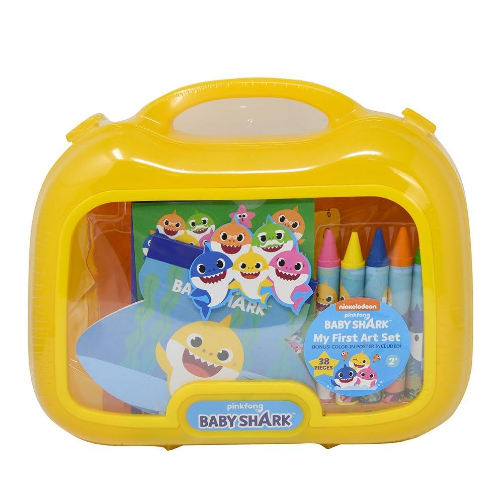 Set De Arte Baby Shark My First Para Niños De 38 Piezas Con Crayones Y Marcadores - Venta Internacional.