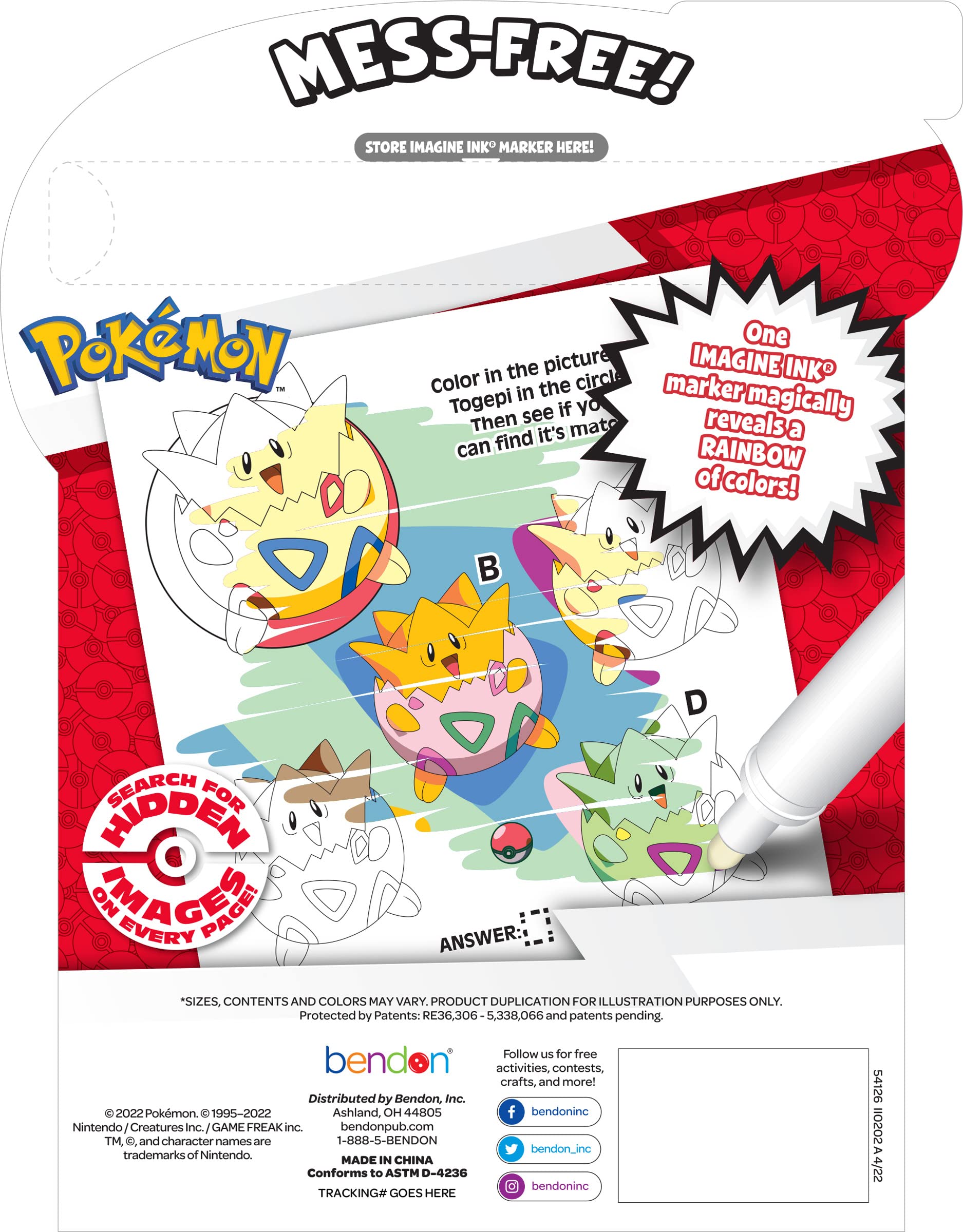 Foto 3 pulgar | Libro de Juegos Bendon Imagine Ink Pokemon  - Venta Internacional