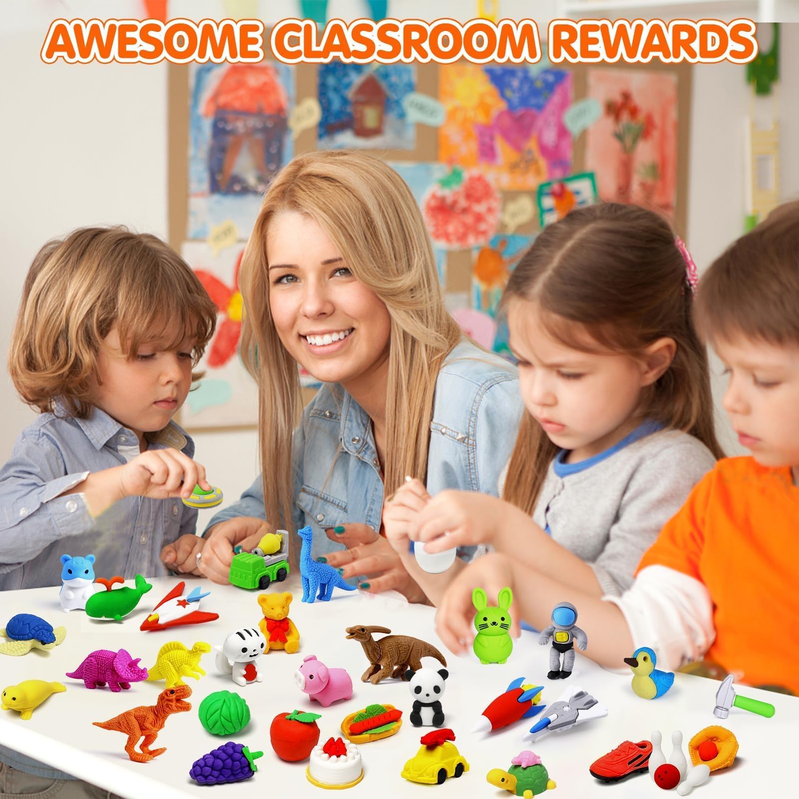 Foto 3 pulgar | Caja De Tesoros Con Forma De Rompecabezas 3d Animal Erasers Witalent, 40 Unidades - Venta Internacional.