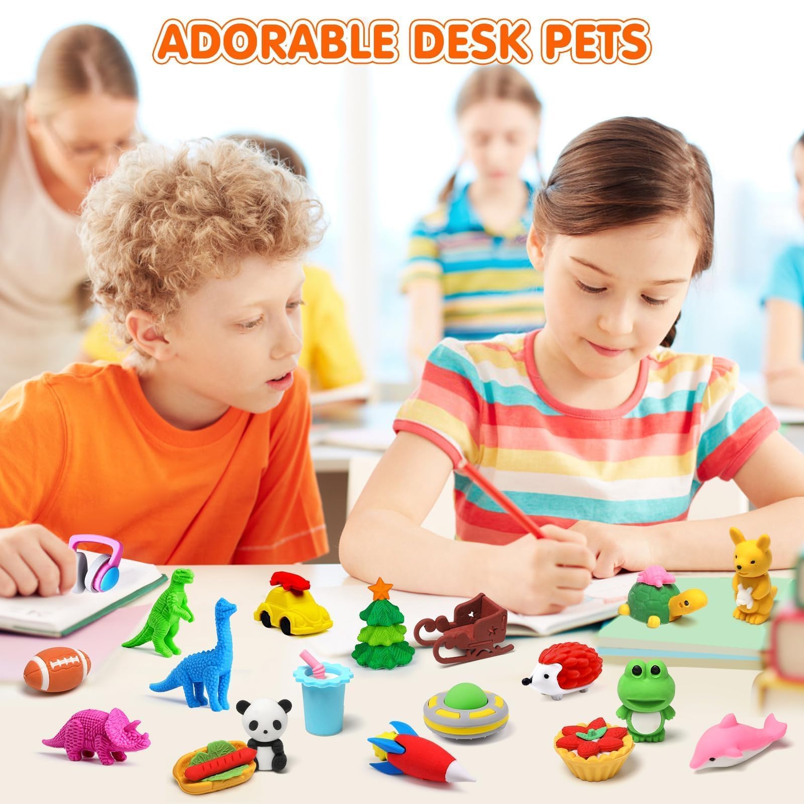 Foto 6 pulgar | Caja De Tesoros Con Forma De Rompecabezas 3d Animal Erasers Witalent, 40 Unidades - Venta Internacional.