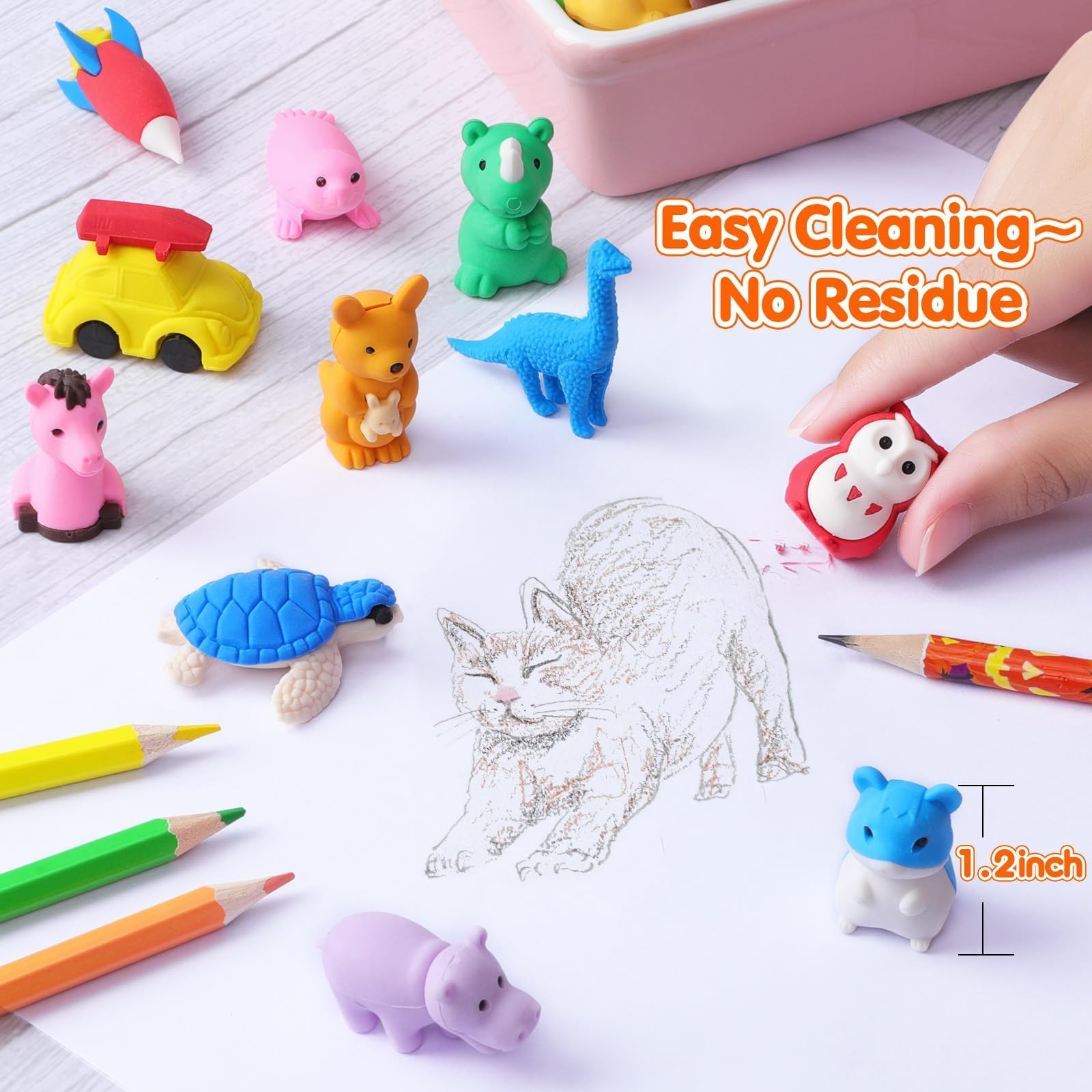 Foto 8 pulgar | Caja De Tesoros Con Forma De Rompecabezas 3d Animal Erasers Witalent, 40 Unidades - Venta Internacional.
