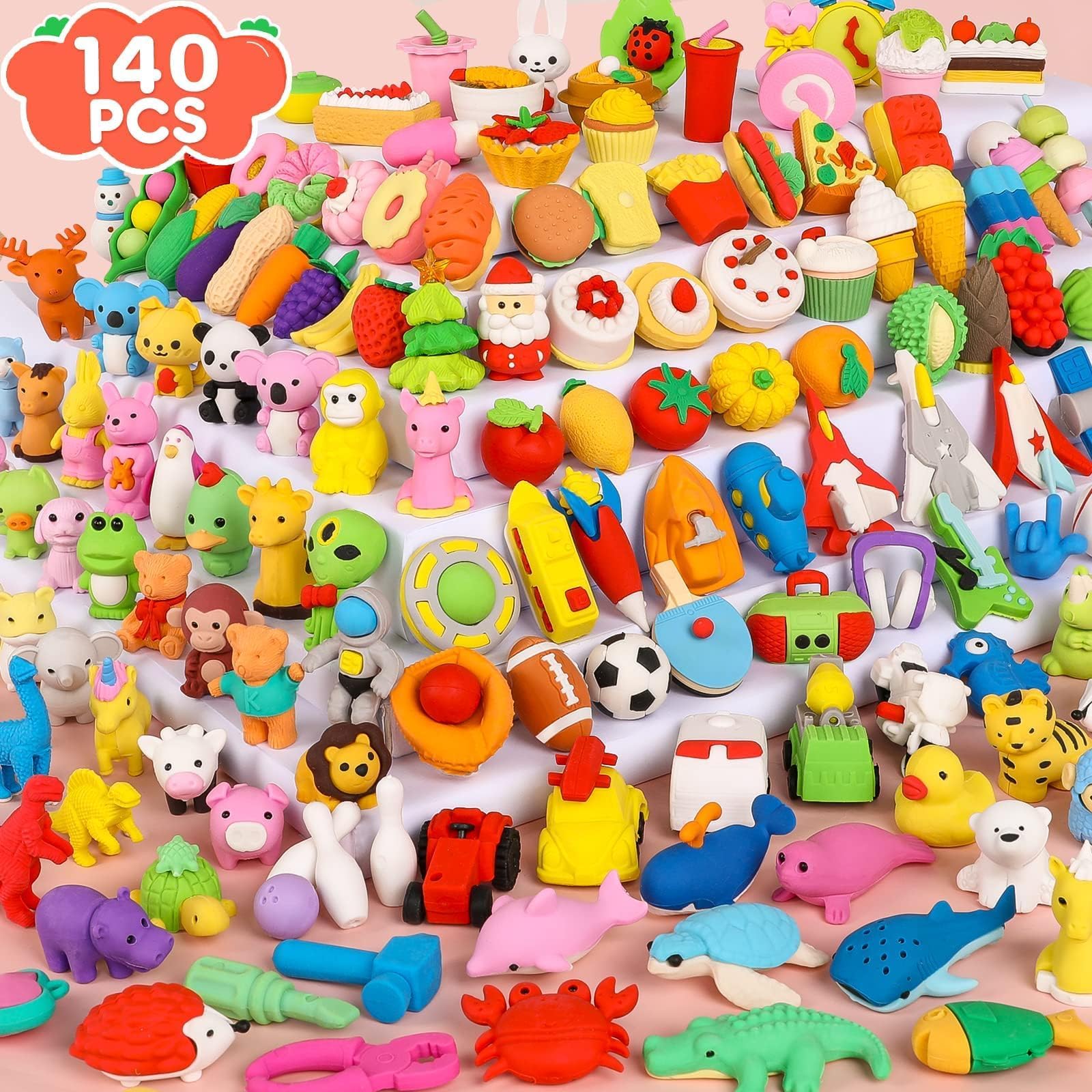 Foto 2 pulgar | Minilápiz Infantil Animal Erasers Witalent, Paquete De 140 Unidades - Venta Internacional.