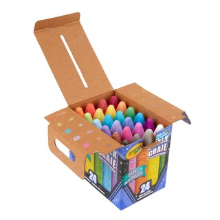 Foto 4 | Chalk Crayola Glitter, 24 Unidades, Lavable Y Seguro Para Niños - Venta Internacional.