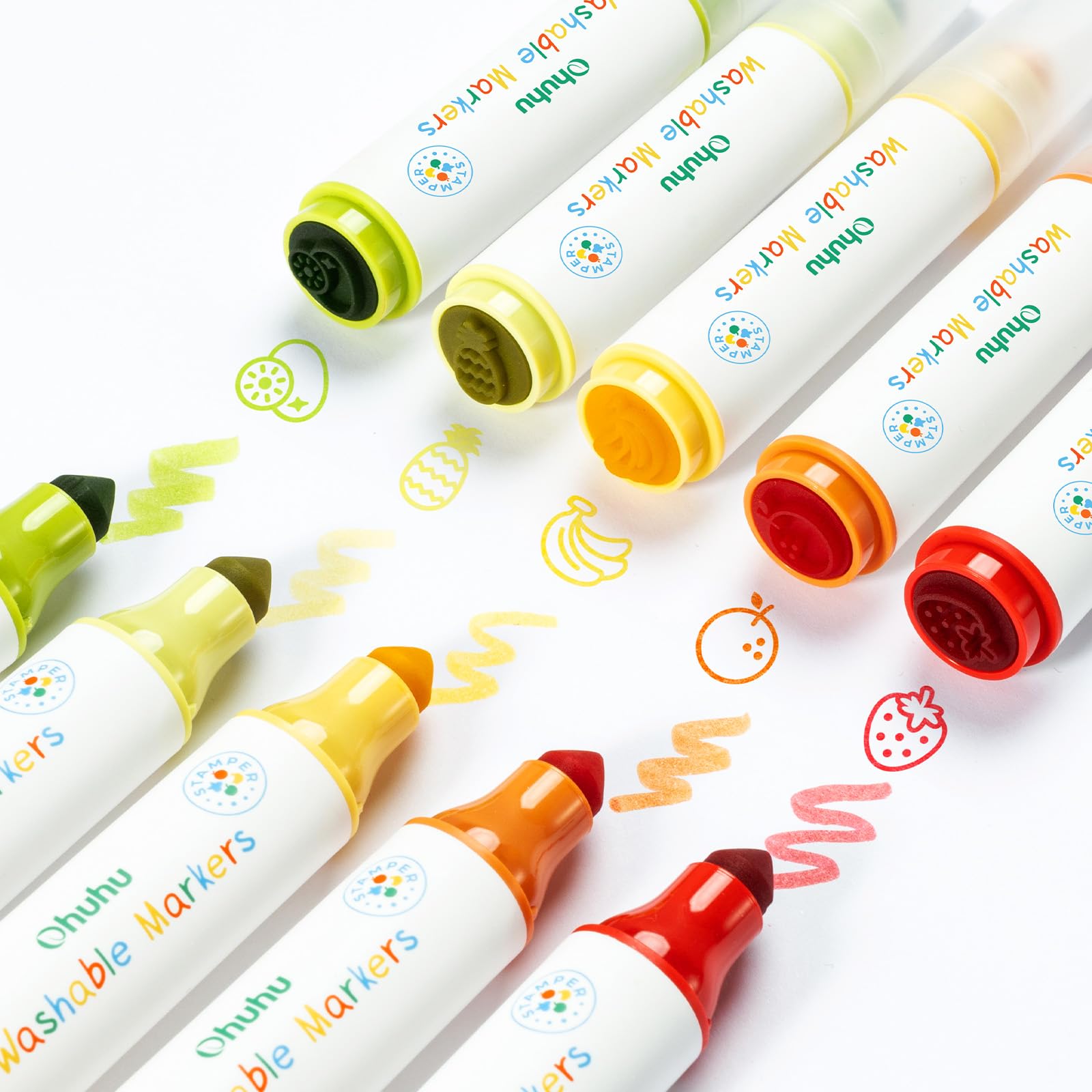 Foto 7 | Marcadores Lavables Ohuhu Stamper, 12 Colores, A Base De Agua, Para Niños De 3 Años O Más - Venta Internacional.
