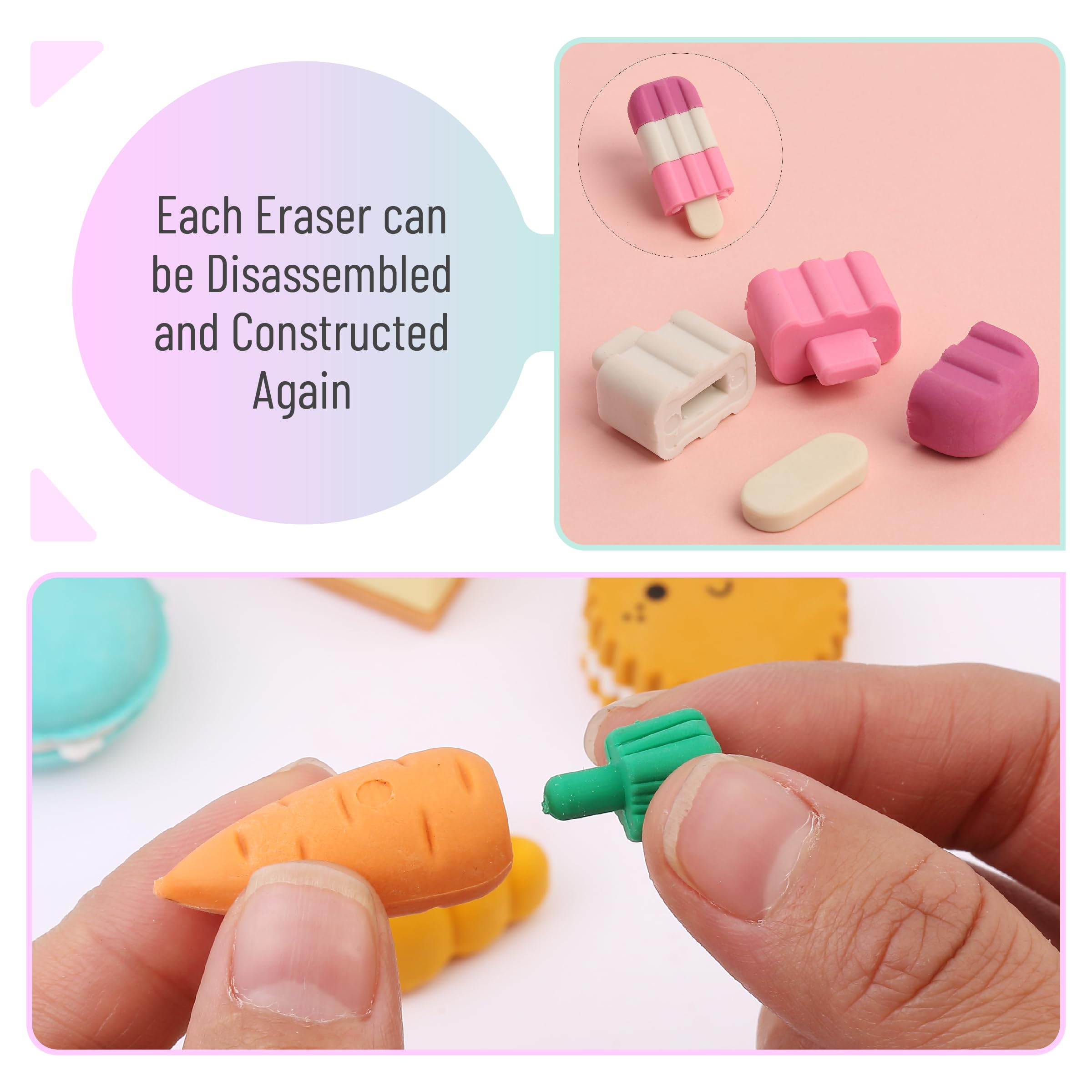 Foto 3 | Food Erasers Mr. Pen, 30 Gomas De Borrar Desmontables Para Niños - Venta Internacional.