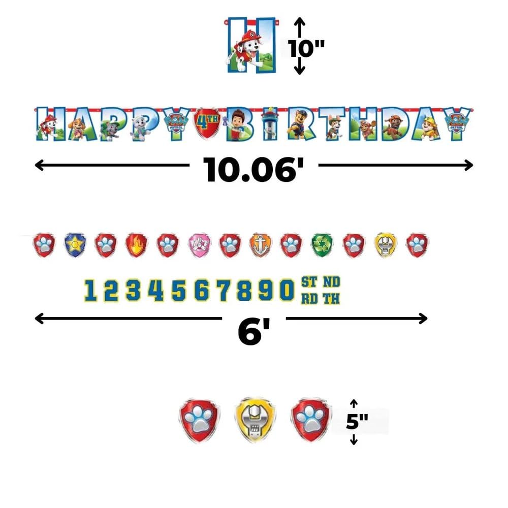 Foto 4 | Kit De Pancartas De Cumpleaños Amscan Paw Patrol Personalizado Jumbo - Venta Internacional.