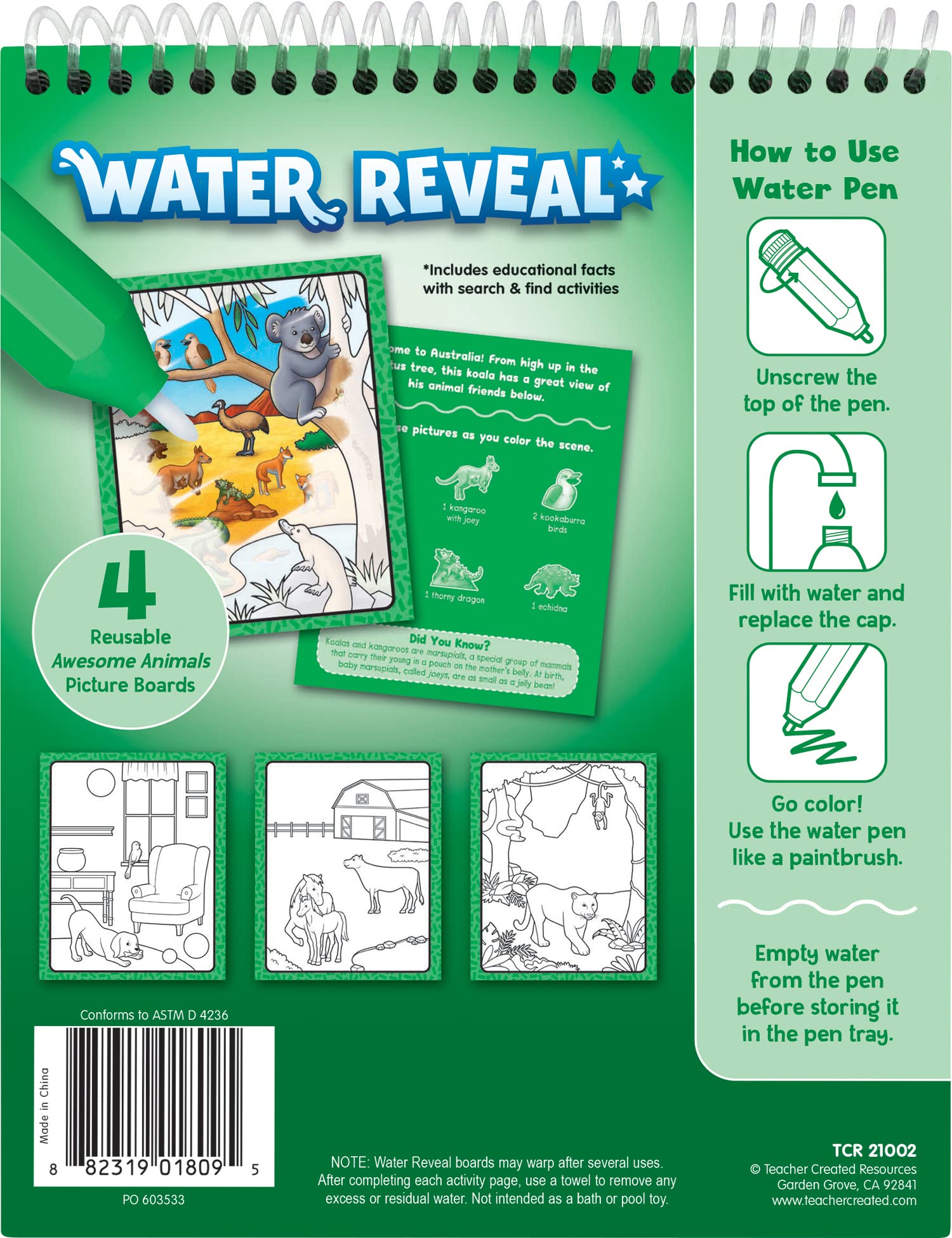 Foto 4 pulgar | Water Reveal Book Created Teacher Resources Awesome Animals - Venta Internacional.