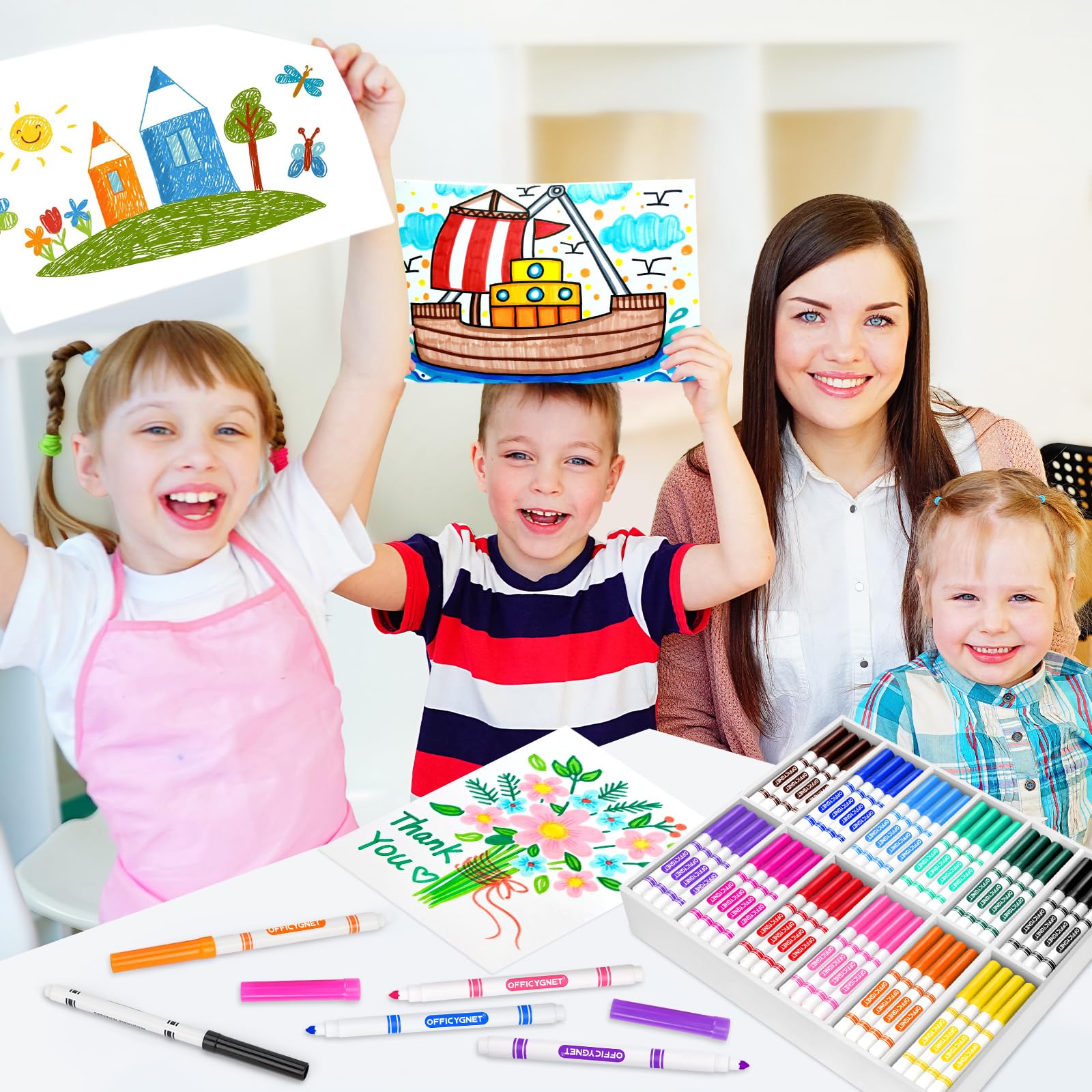 Foto 5 pulgar | Rotuladores Lavables Officygnet, 288 Unidades, En 12 Colores Surtidos - Venta Internacional.