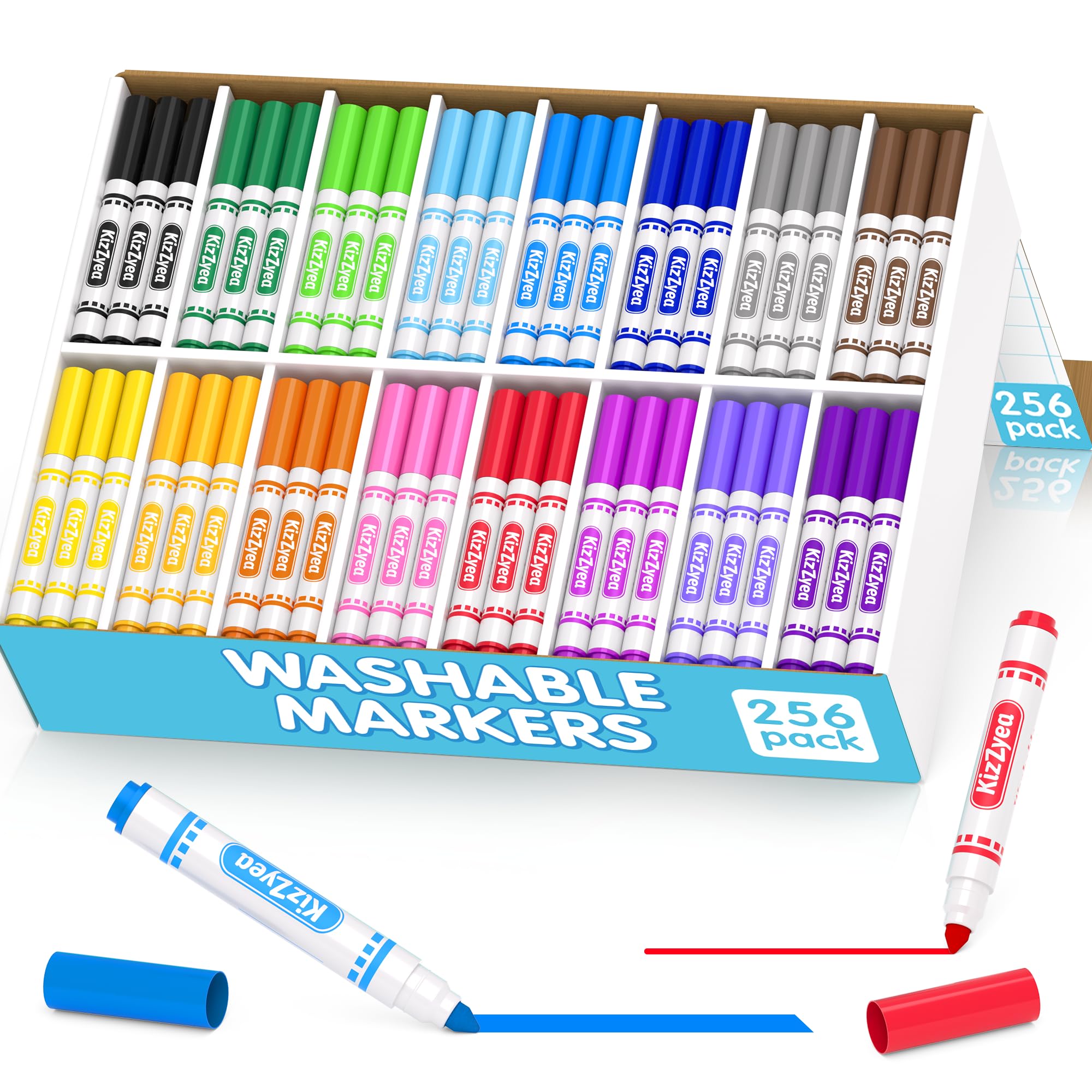 Foto 1 | Rotuladores Lavables Kizzyea 256 Unidades Para Niños, 16 Colores A Granel - Venta Internacional.