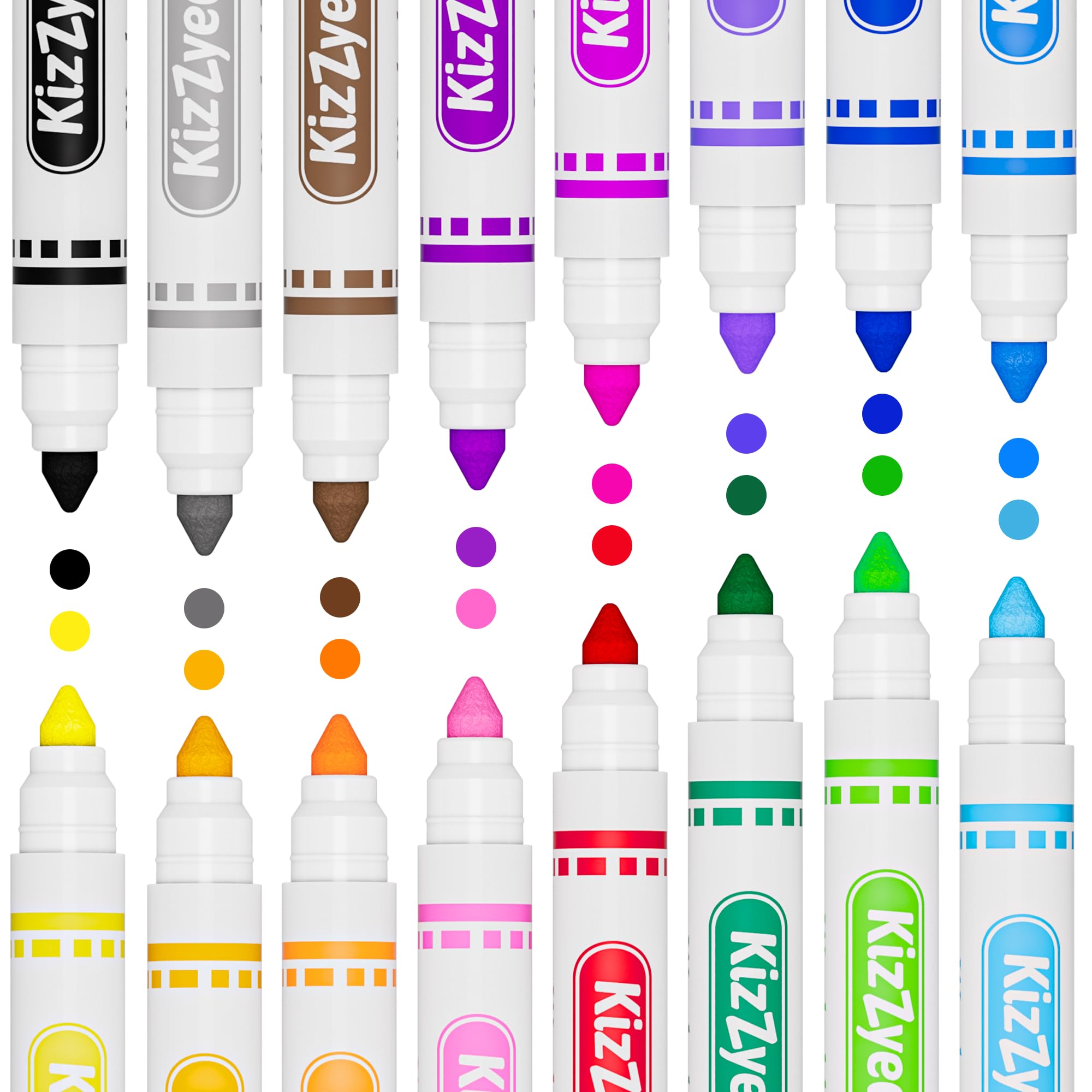 Foto 7 | Rotuladores Lavables Kizzyea 256 Unidades Para Niños, 16 Colores A Granel - Venta Internacional.