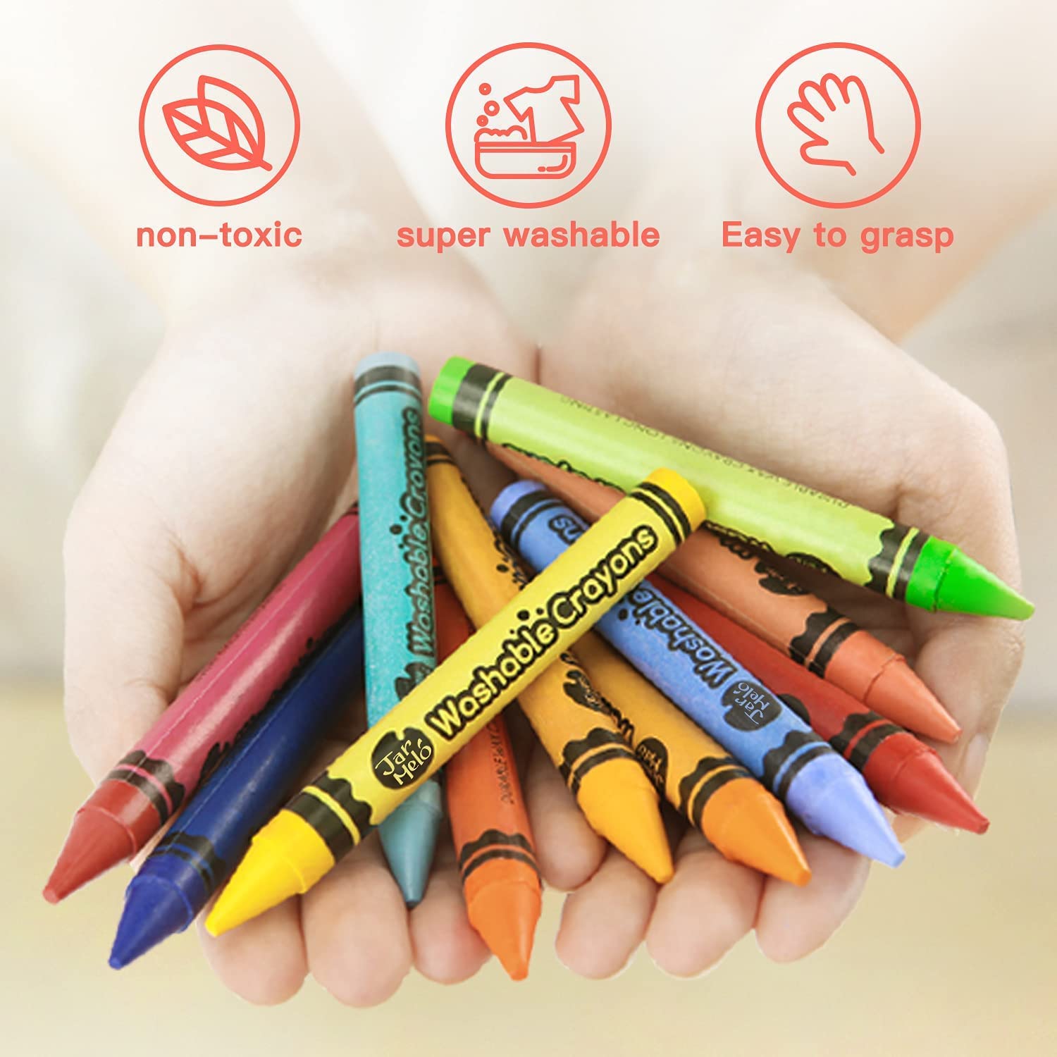 Foto 3 pulgar | Tarro De Crayones Melo, 24 Colores, Tamaño Jumbo, Lavable Para Niños Pequeños - Venta Internacional.