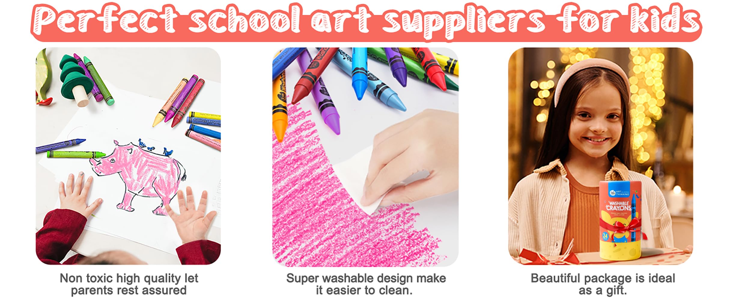 Foto 7 pulgar | Tarro De Crayones Melo, 24 Colores, Tamaño Jumbo, Lavable Para Niños Pequeños - Venta Internacional.