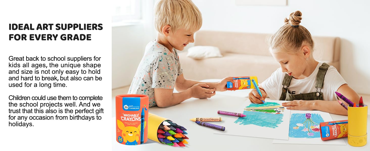 Foto 8 pulgar | Tarro De Crayones Melo, 24 Colores, Tamaño Jumbo, Lavable Para Niños Pequeños - Venta Internacional.