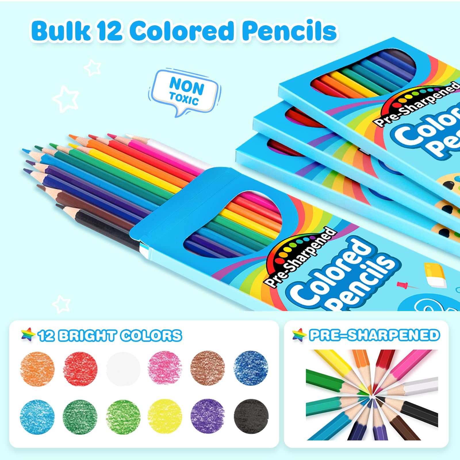 Foto 2 | Lápices De Colores V-opitos, 168 Unidades, Para Niños, Paquete De 14 Unidades A Granel - Venta Internacional.