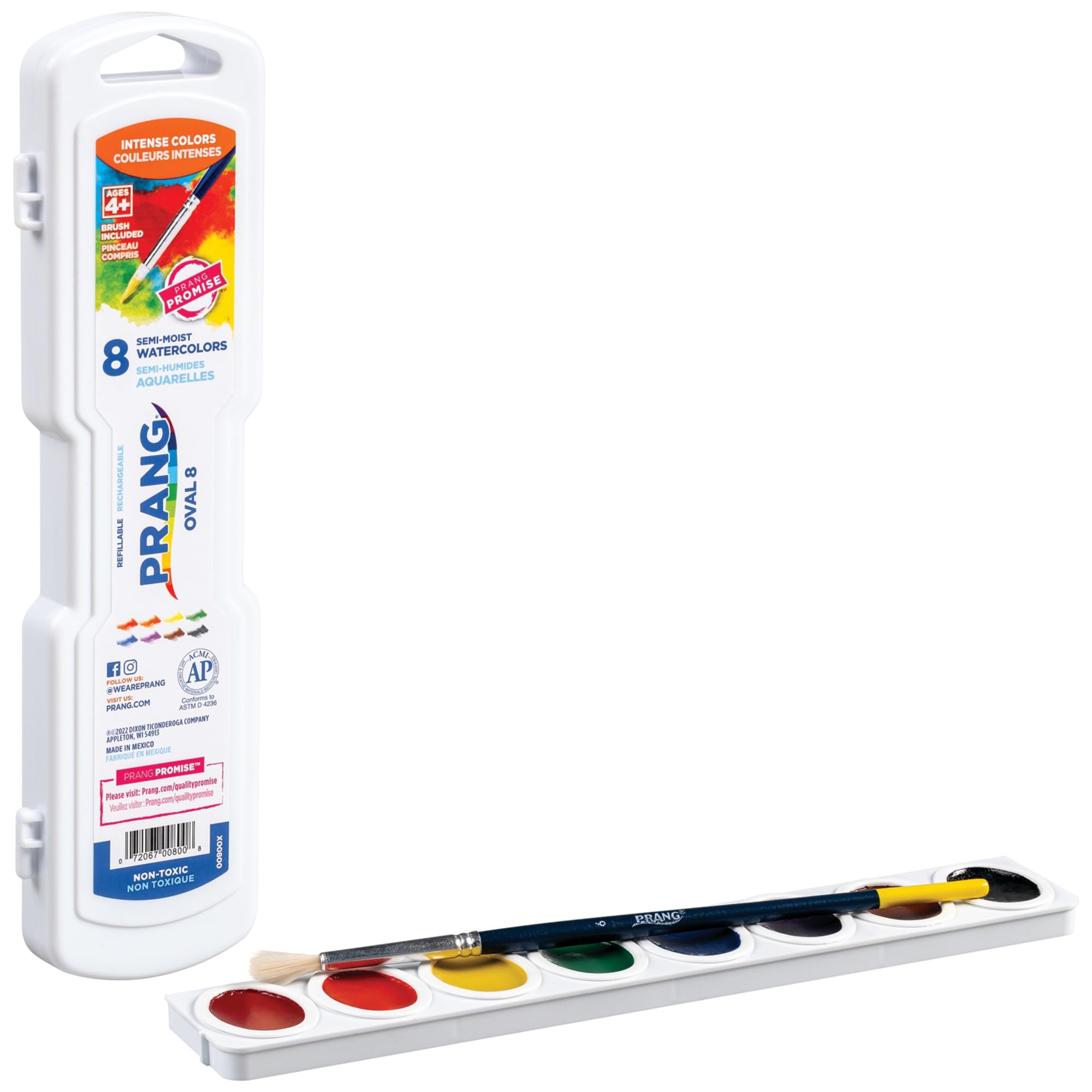 Foto 5 | Set De Pintura De Acuarela Prang Oval Pan 8 Colores Con Pincel - Venta Internacional.