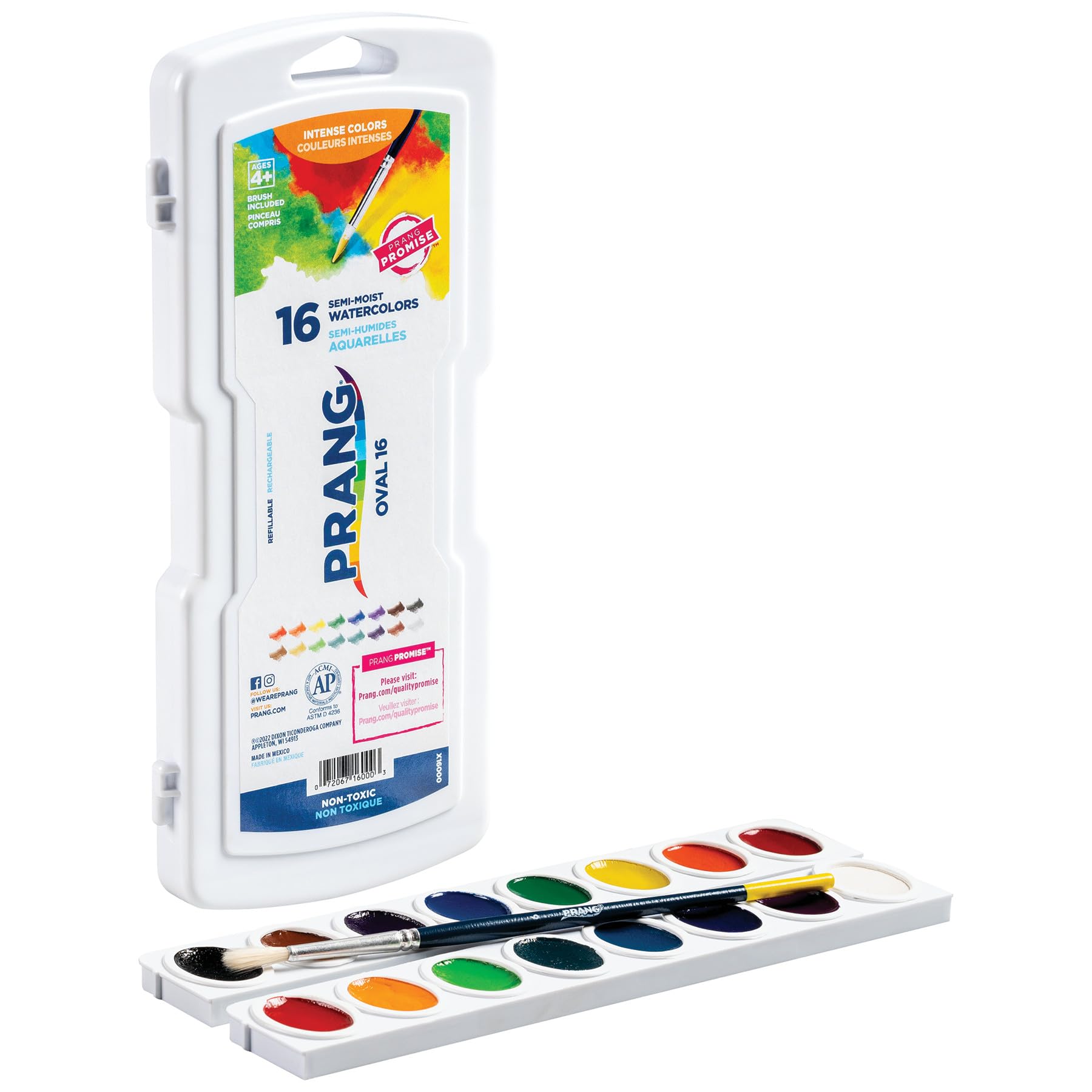 Foto 5 pulgar | Set De Pintura De Acuarela Prang Oval Pan, 16 Colores Con Brocha - Venta Internacional.