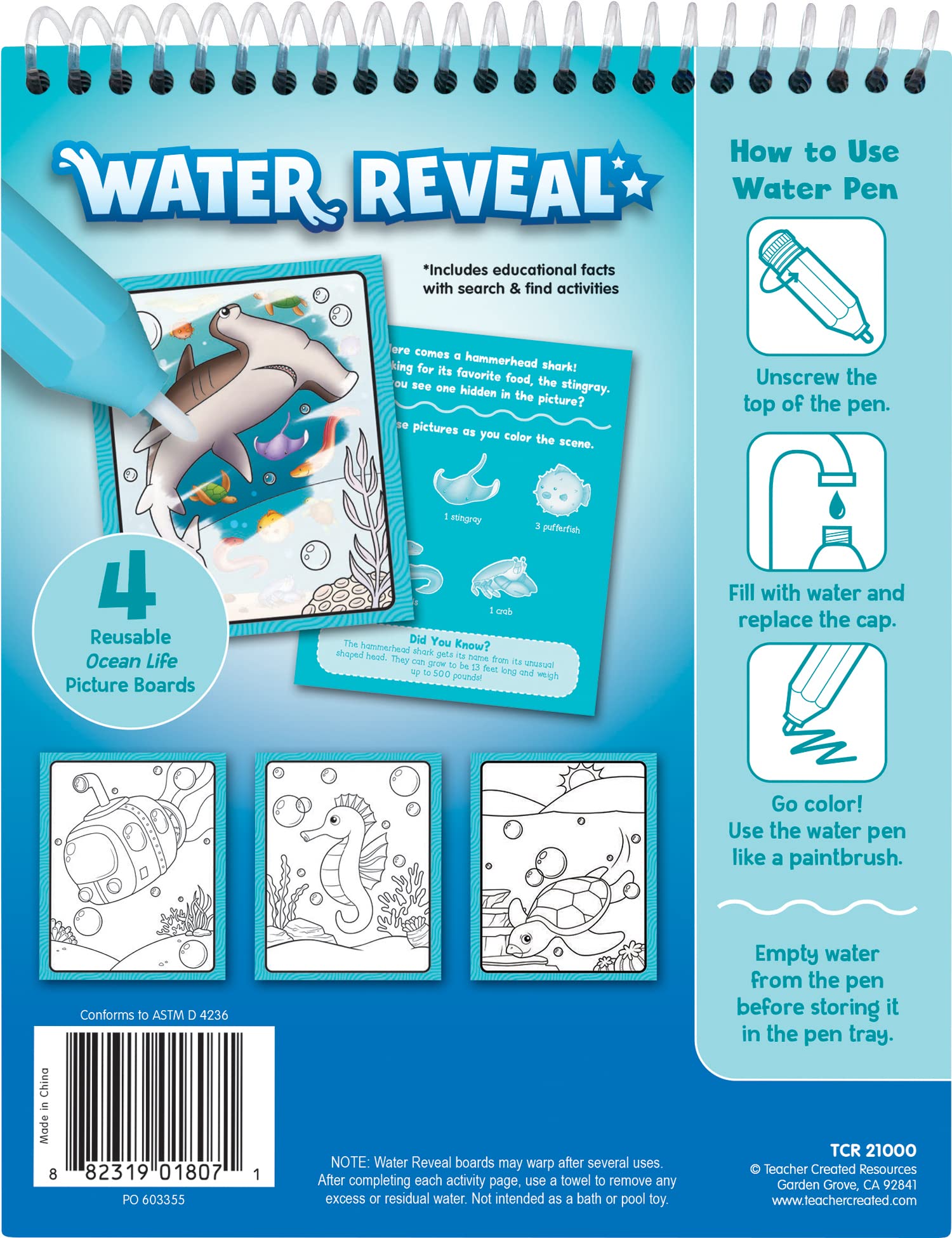 Foto 4 pulgar | Water Reveal Book Created Resources Ocean Life Tcr21000 - Venta Internacional.