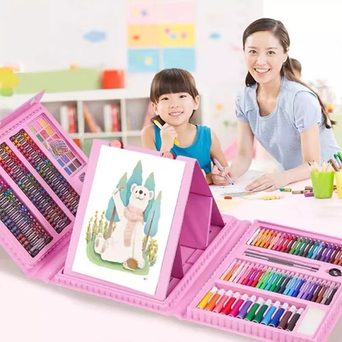Foto 6 | Set De Dibujo Y Pintura Art Kit Roku De 208 Piezas Con Caballete Para Niños - Venta Internacional.