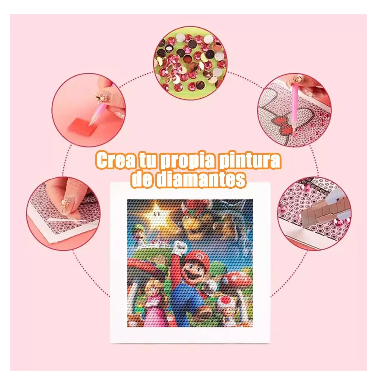 Foto 5 pulgar | Kits De Pintura De Diamante Para Mario Luigi 5d Diy 50*40 Cm Colores