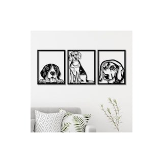 Foto 1 | Cuadro Decorativo Artesanal Beagle Dog En Madera Mdf De 35 Cm X 28 Cm - Venta Internacional.