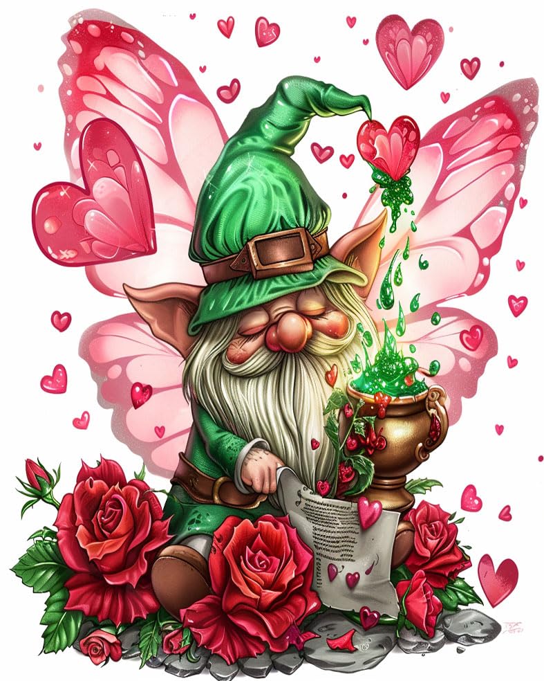 Foto 2 pulgar | Pintura De Number Rose Gnome Para San Valentín 40x50 Cm - Venta Internacional.