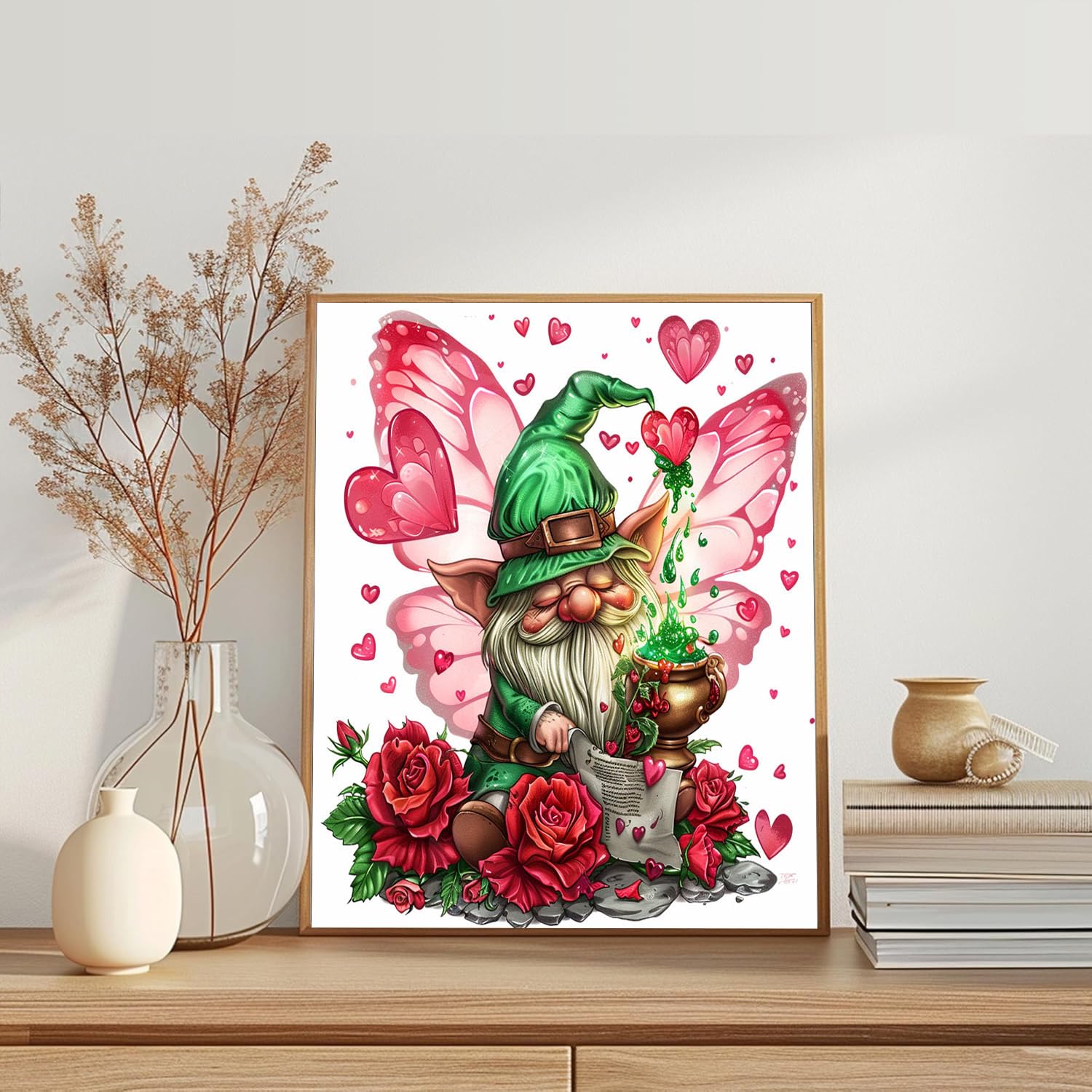 Foto 3 pulgar | Pintura De Number Rose Gnome Para San Valentín 40x50 Cm - Venta Internacional.