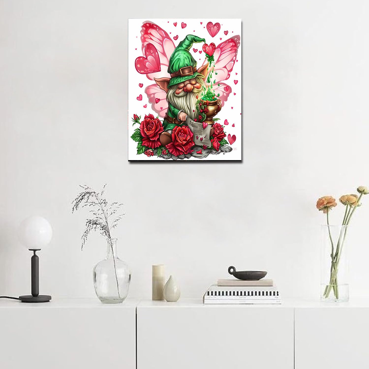 Foto 3 | Pintura De Number Rose Gnome Para San Valentín 40x50 Cm - Venta Internacional.