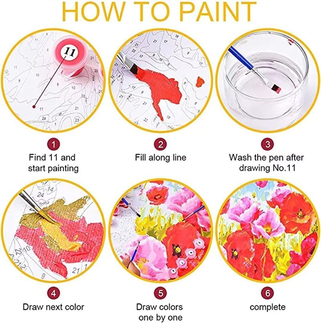 Foto 5 | Pintura De Number Rose Gnome Para San Valentín 40x50 Cm - Venta Internacional.