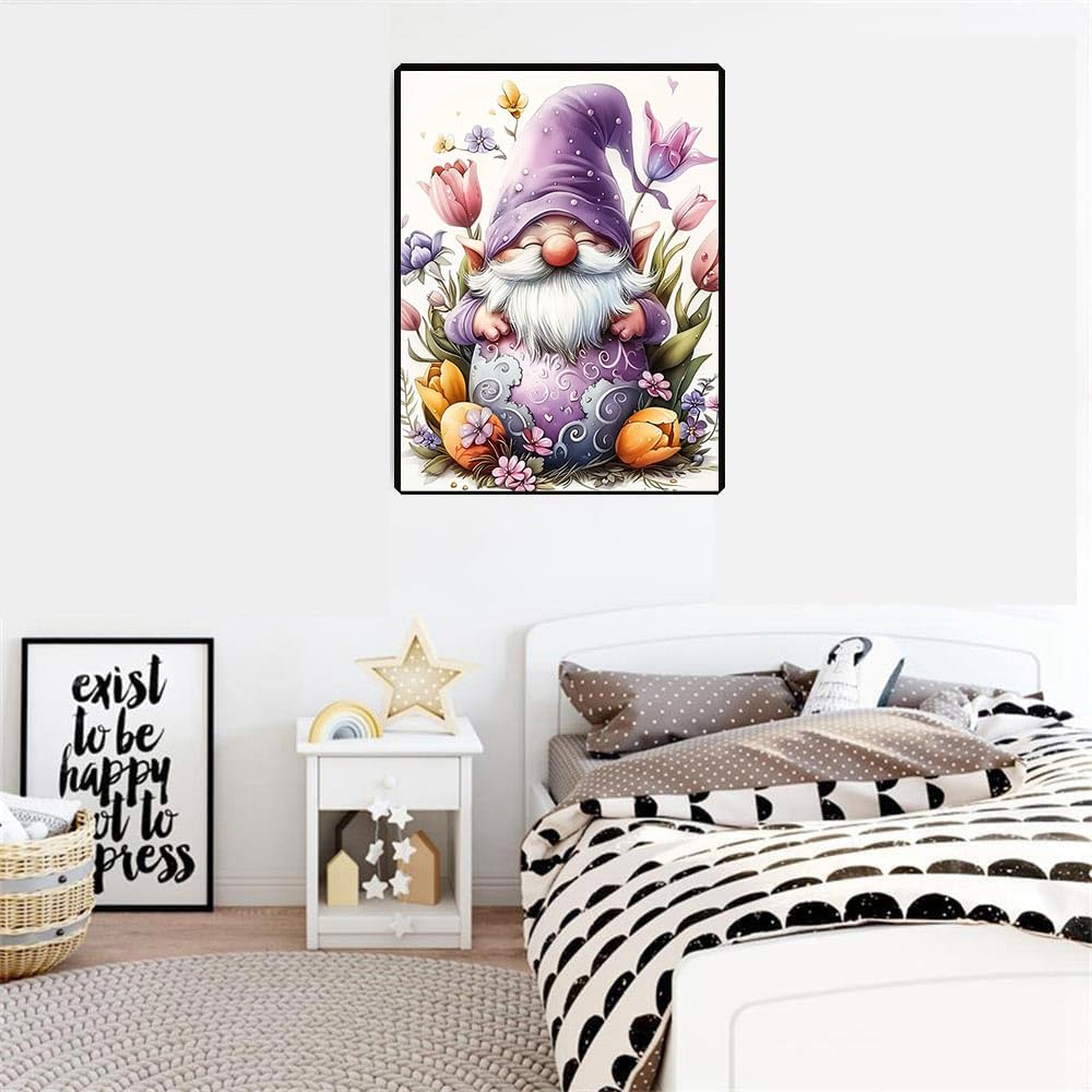 Foto 3 | Pinta Por Números El Pequeño Gnomo Y Flores Con Acrílico - Venta Internacional.