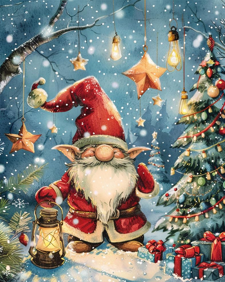 Kit Paint By Number Para Decoración Navideña De Gnomos De Papá Noel, 40 X 50 Cm - Venta Internacional.