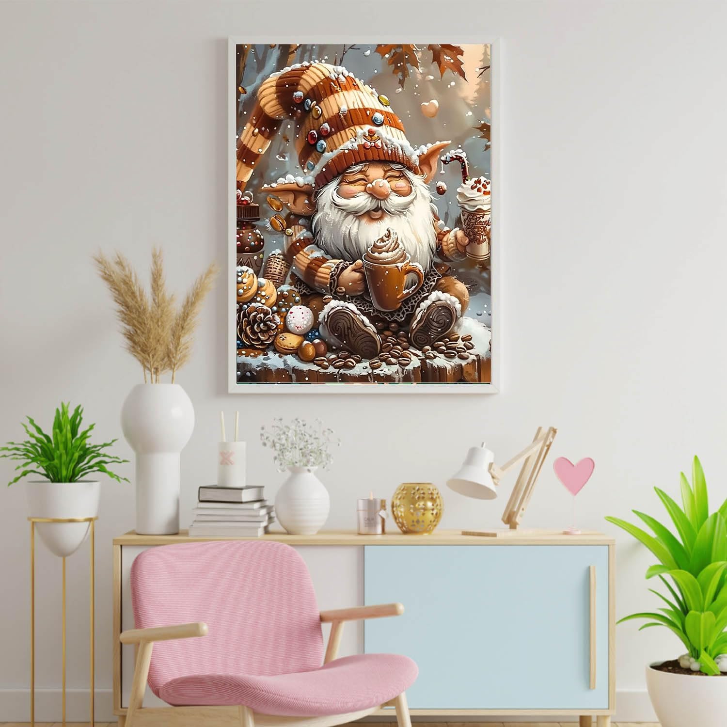 Foto 3 pulgar | Paint By Numbers Santa Gnome Winter Snow Forest Diy 40 X 50 Cm - Venta Internacional.