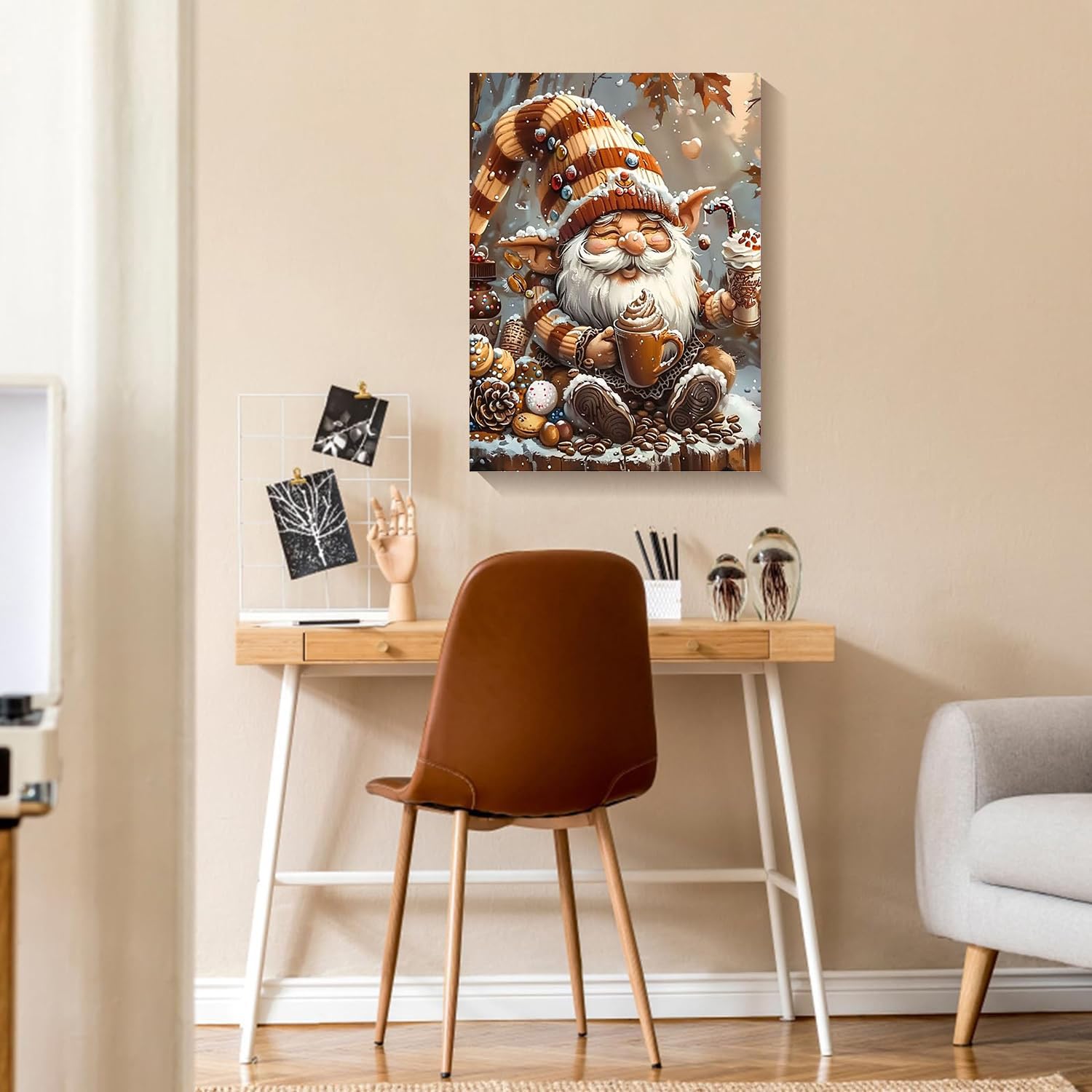 Foto 4 pulgar | Paint By Numbers Santa Gnome Winter Snow Forest Diy 40 X 50 Cm - Venta Internacional.