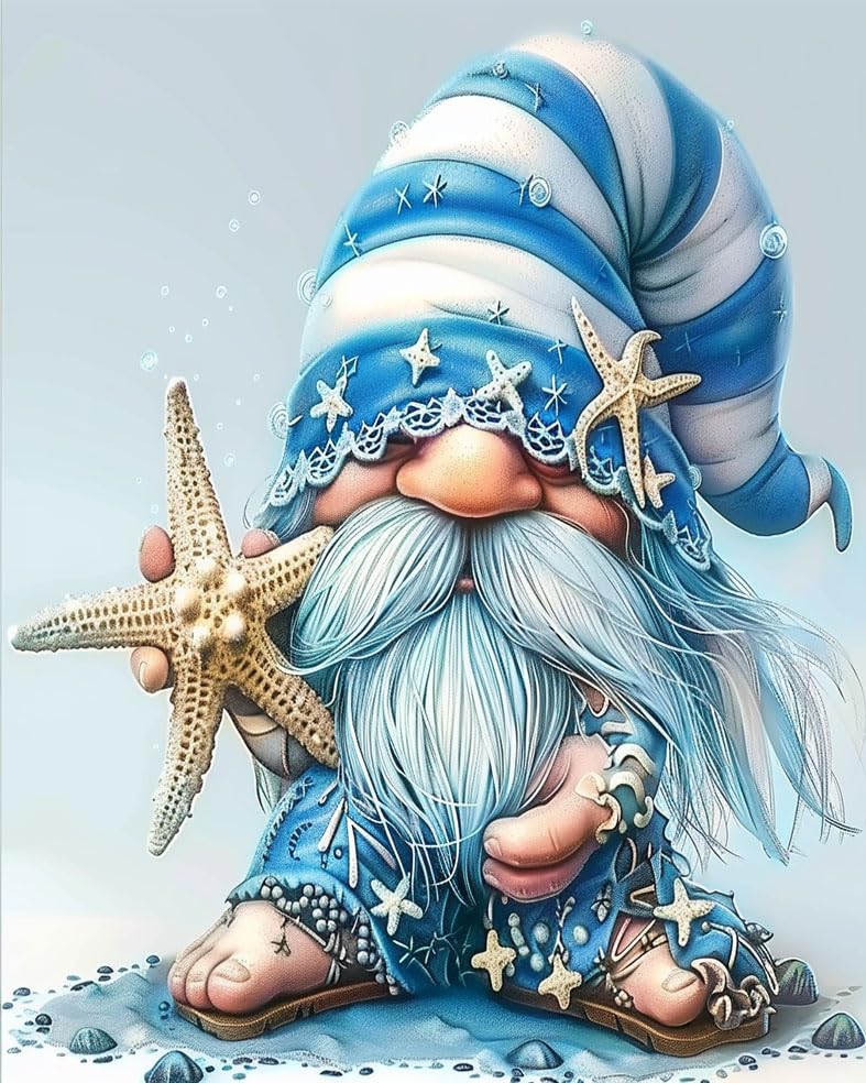 Kit Paint By Numbers Con Pintura De Gnomos Y Estrellas De Mar Para Adultos - Venta Internacional.