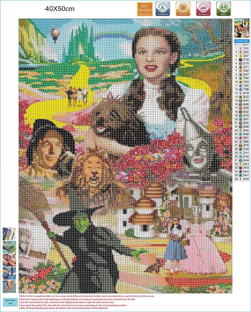 Foto 2 | Kit De Pintura Diamond Art Diy Painting, Película Del Mago De Oz - Venta Internacional.