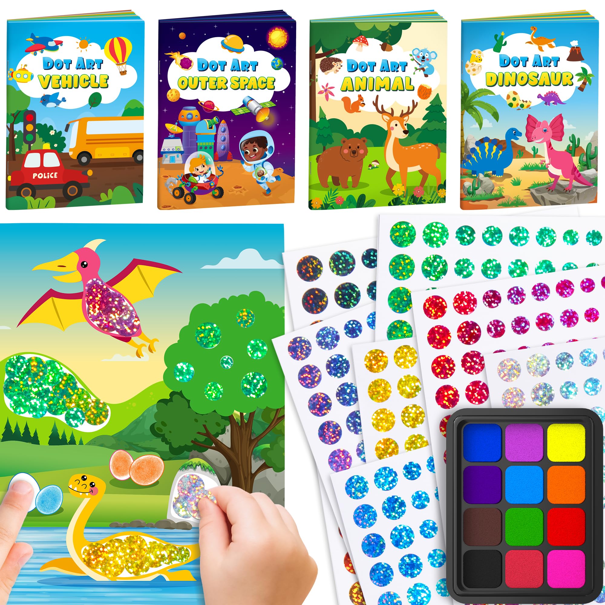 Libro De Actividades Autoadhesivo D-fantix Dot Art Con Almohadilla De Tinta Para Niños Pequeños - Venta Internacional.