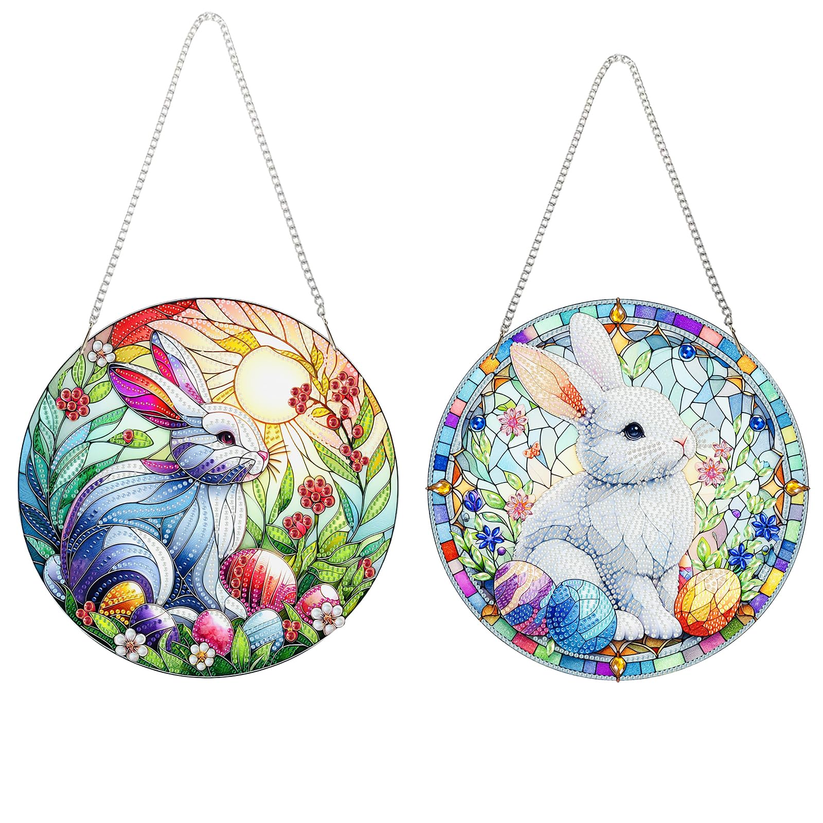 Foto 2 pulgar | Juego De Guirnaldas Con Forma De Conejito De Pascua Acrílico Con Forma De Diamante Para Pintura Artística - Ve