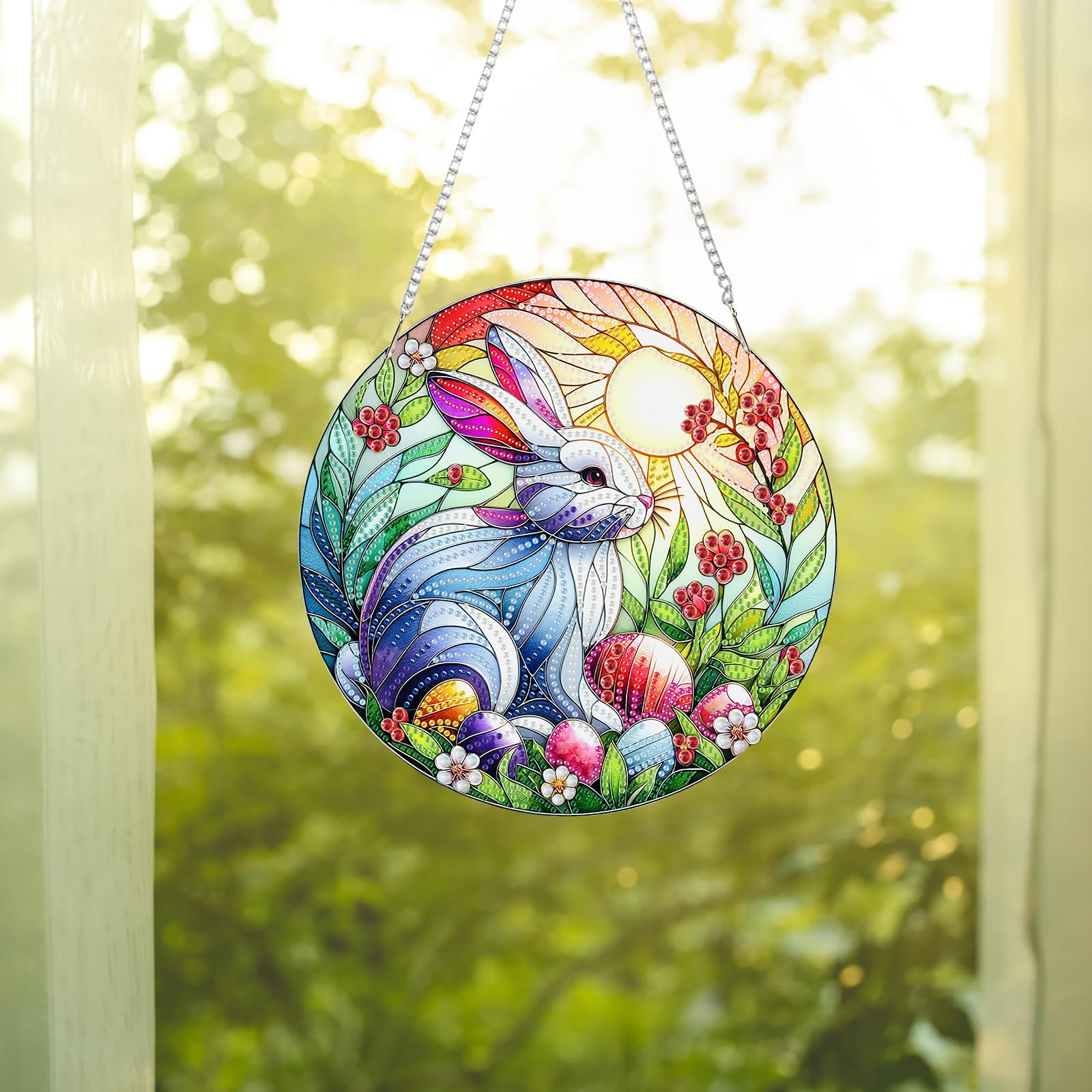 Foto 7 pulgar | Juego De Guirnaldas Con Forma De Conejito De Pascua Acrílico Con Forma De Diamante Para Pintura Artística - Ve