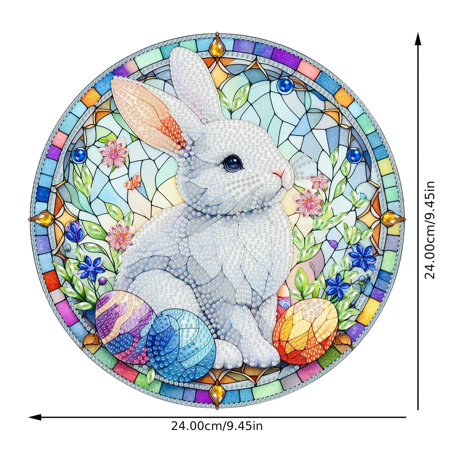 Foto 8 pulgar | Juego De Guirnaldas Con Forma De Conejito De Pascua Acrílico Con Forma De Diamante Para Pintura Artística - Ve