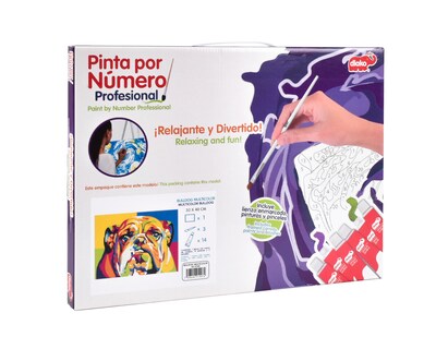 Foto 3 | Pinta Por Número Diako Bulldog Multicolor Lienzo Y Pinturas Acrílicas