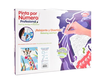 Foto 3 | Pinta Por Número Diako Jirafa Multicolor Lienzo Y Pinturas Acrílicas