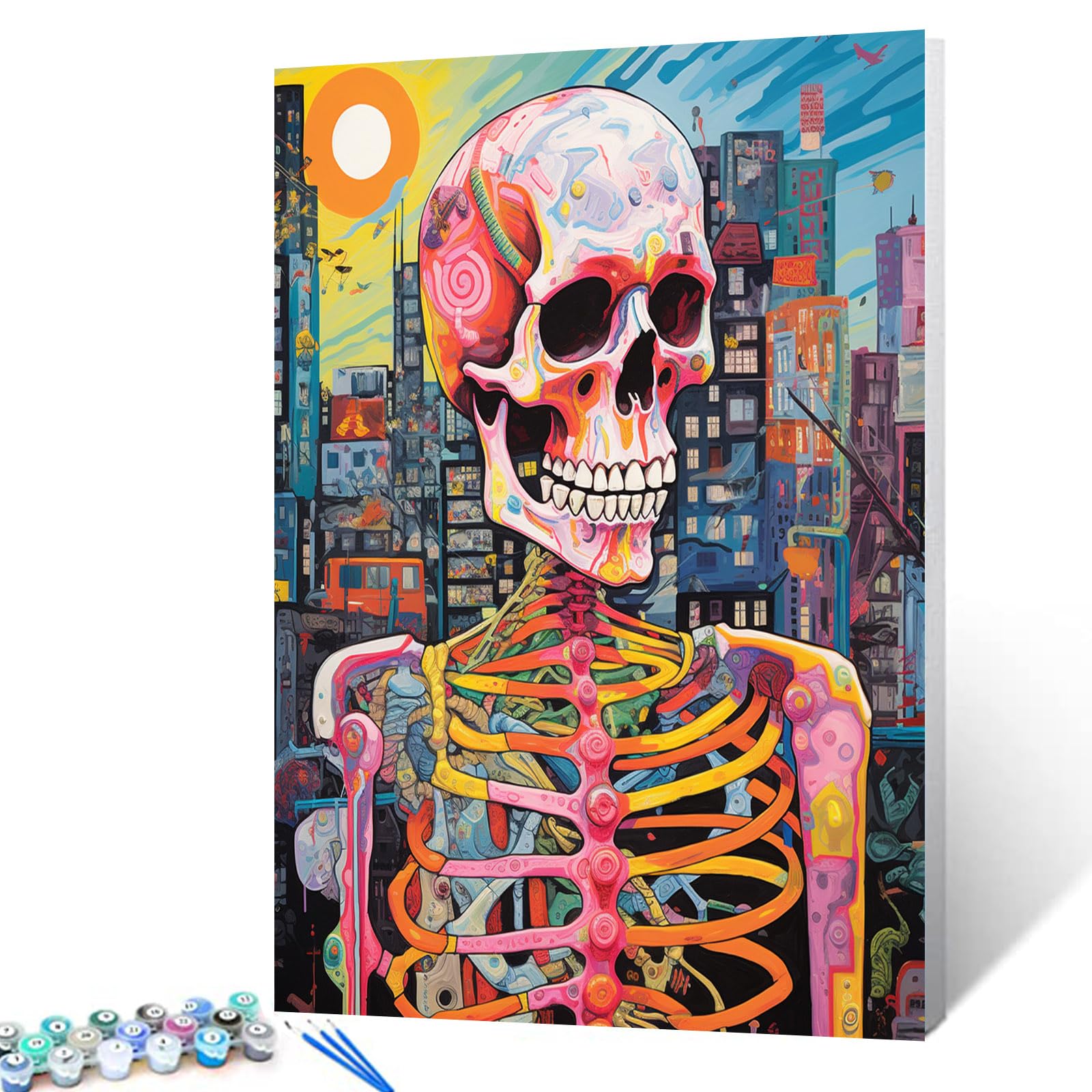 Foto 1 | Kit De Pintura Al Óleo De Esqueleto Humano Tumovo Paint By Numbers - Venta Internacional.